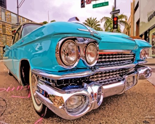 Blue Cadillac 1959 Paint By Numbers