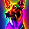 Colorful Neon Dog Paint By Numbers