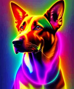 Colorful Neon Dog Paint By Numbers