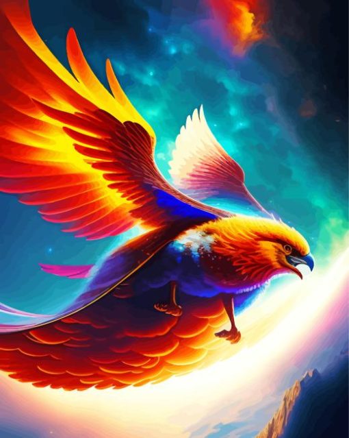 Phoenix Soaring In Space Paint By Numbers