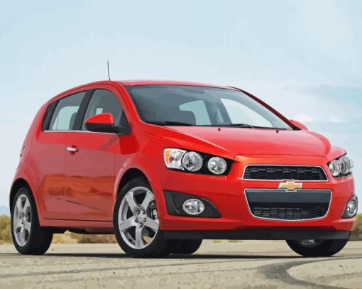 Red Chevrolet Sonic Paint By Numbers