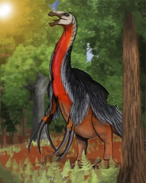 Therizinosaurus In Forest Paint By Numbers