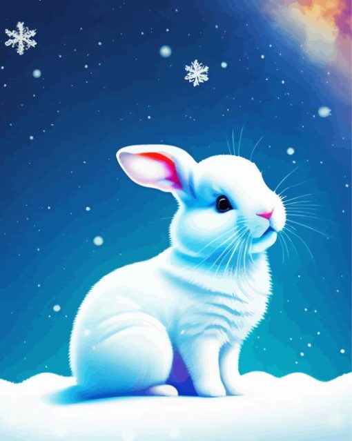 Bunny In Snow Paint By Numbers