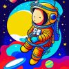 Cute Astronaut Art Paint By Numbers