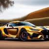 Golden Race Car Paint By Numbers