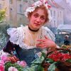 Louis Marie De Schryver He Flower Seller Paint By Numbers