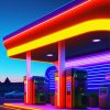 Neon Gas Station Paint By Numbers