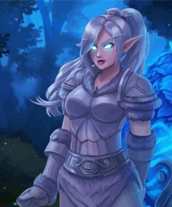 Night Elf With Mythical Creature Paint By Numbers