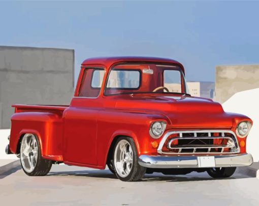 Red Camionnette Chevrolet Paint By Numbers