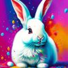 White Splatter Easter Bunny Paint By Numbers